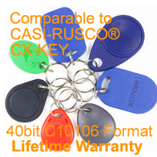 Proximity Keyfob Casi-Rusco 40bit C10106 Compare to CX-KEY For GE Security, Lenel 32, Interlogix, ProxLite, UTC Fire & Security